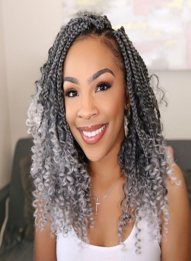 كاريدا 9 عبوات من ضفائر بوكس غوديس كروشيه 12 بوصة، ضفائر كروشيه بأطراف مجعدة، ضفائر بوكس بوهو كروشيه جاهزة للحلقات للنساء ذوات البشرة السمراء (12 بوصة، TGray#) - Image 1