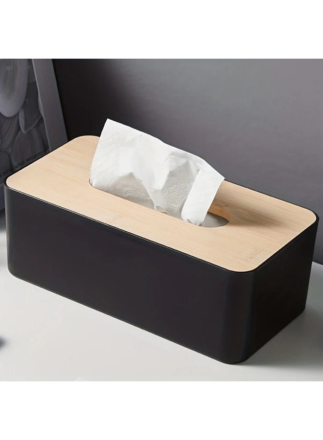 White Modern Tissue Box Cover With Lid Space Saving Bathroom Organizer - Image 2