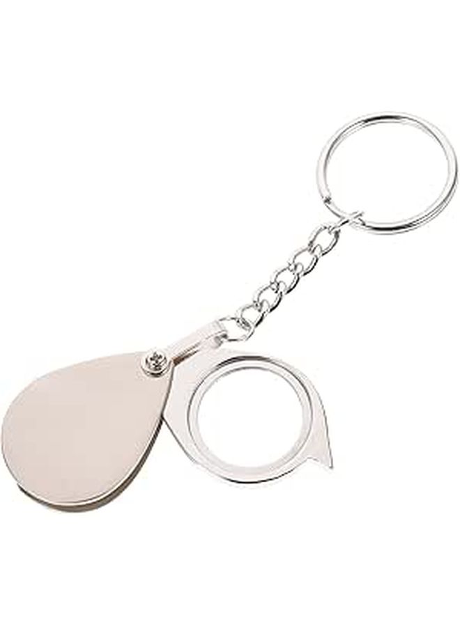 Mini Foldable Loupe Magnifier Keychain Portable Optical Glass Lens For Jewelry Coins Stamps Outdoor Exploration With Retractable Design - Image 1