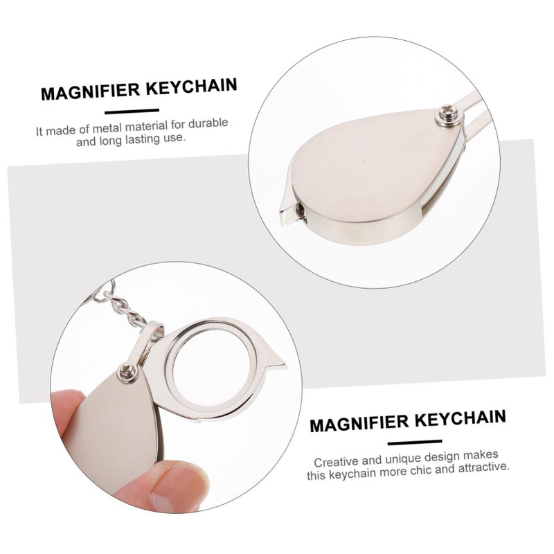 Mini Foldable Loupe Magnifier Keychain Portable Optical Glass Lens For Jewelry Coins Stamps Outdoor Exploration With Retractable Design - Image 5