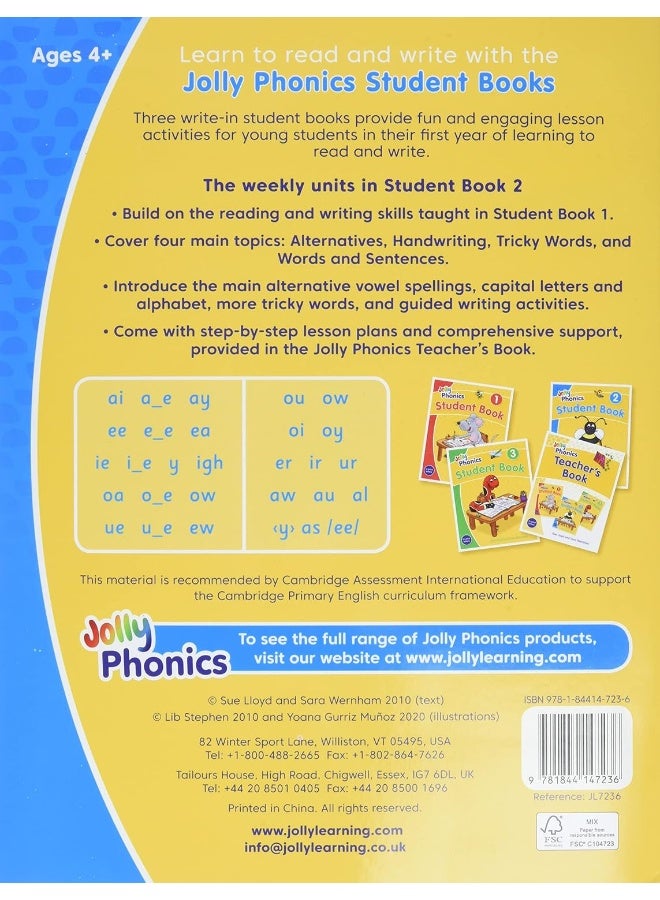 Jolly Phonics Student Book 2 In Print Letters American English Edition - Image 1