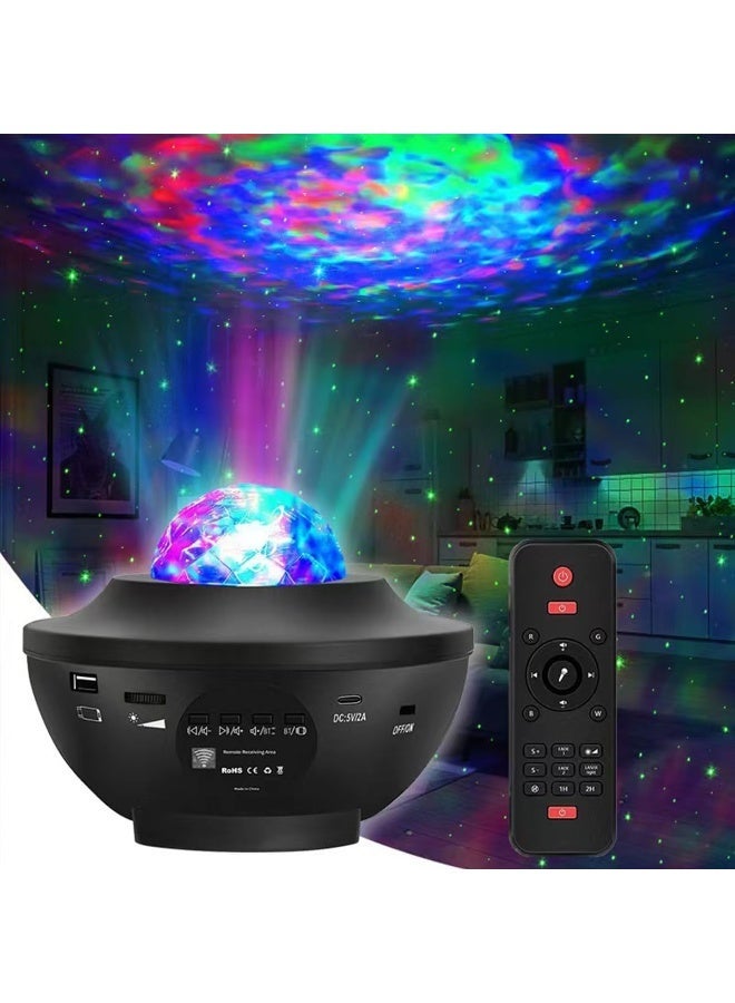 ECVV 3 in 1 Galaxy Star Projector Night Light, 10 Color Bluetooth Night Lamp with Timer Remote and Chargeable, Bedroom Living Room Decor Kids Night Light Black - Image 1