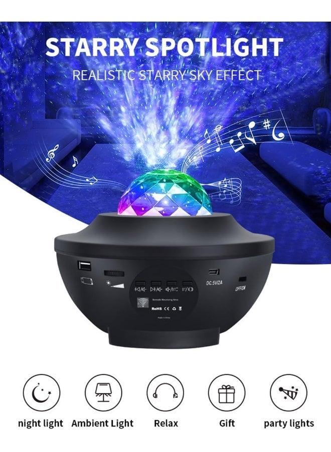 ECVV 3 in 1 Galaxy Star Projector Night Light, 10 Color Bluetooth Night Lamp with Timer Remote and Chargeable, Bedroom Living Room Decor Kids Night Light Black - Image 3