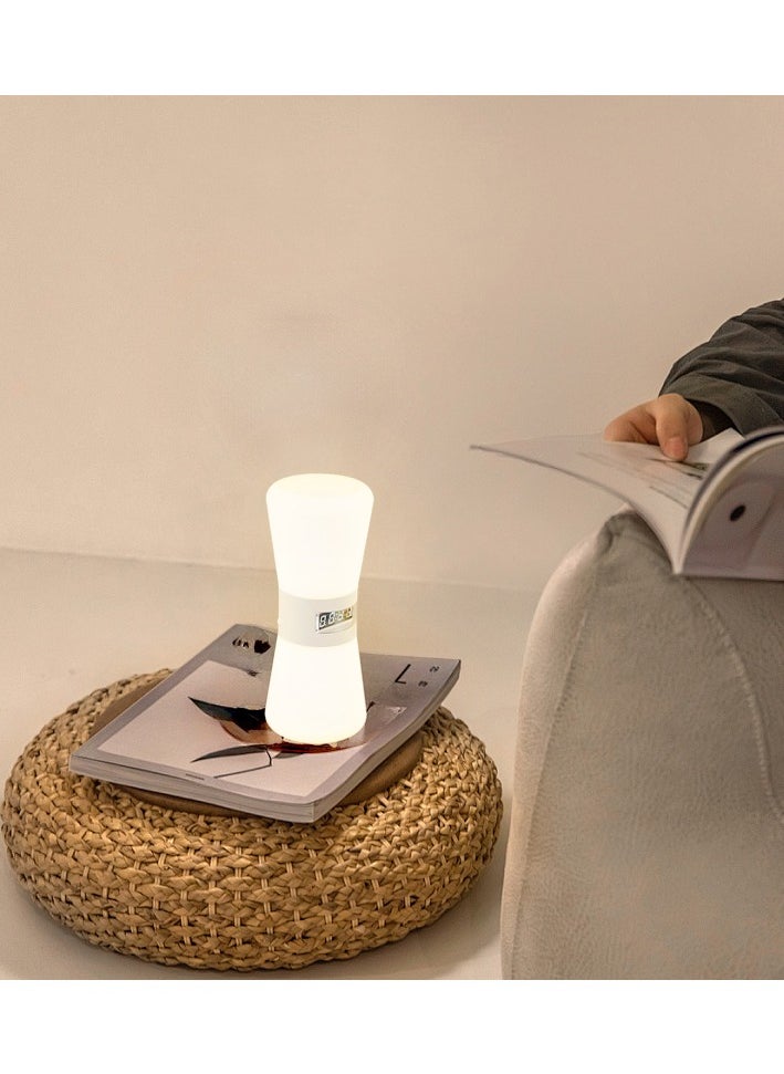 Ayeeb - Sand Feeling Intelligent Yogic Automatic Hourglass (SFIYAH) Stress-Free Adjustable 1-100 Minutes Countdown Silent Clock Timer LED Table Night Light, Modern Dubai Nomad Style Home Decor, Auto Gravity-Sensing Light Soft Glow with Mini LED Digital Display, Lightweight Matt Texture Baby-Safety Material, Portable Cordless Type-C Rechargeable, for Dining, Yoga, Meditation, Tough Task Focus, Studying, Writing, Homework, Sleep Aid Soother, Cooking, Training, ADHD - Image 1