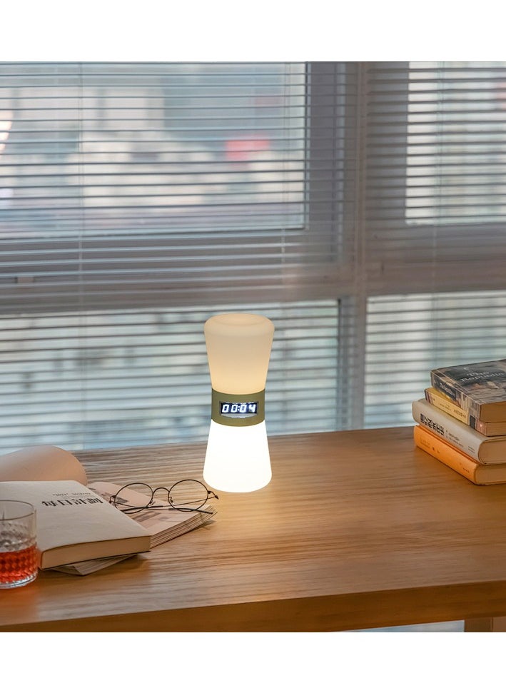 Ayeeb - Sand Feeling Intelligent Yogic Automatic Hourglass (SFIYAH) Stress-Free Adjustable 1-100 Minutes Countdown Silent Clock Timer LED Table Night Light, Modern Dubai Nomad Style Home Decor, Auto Gravity-Sensing Light Soft Glow with Mini LED Digital Display, Lightweight Matt Texture Baby-Safety Material, Portable Cordless Type-C Rechargeable, for Dining, Yoga, Meditation, Tough Task Focus, Studying, Writing, Homework, Sleep Aid Soother, Cooking, Training, ADHD - Image 1
