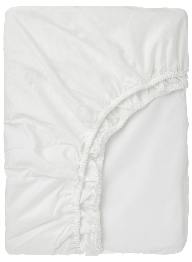 Roennveckmal Bed Fitted Sheet White 180x200 cm - Image 1