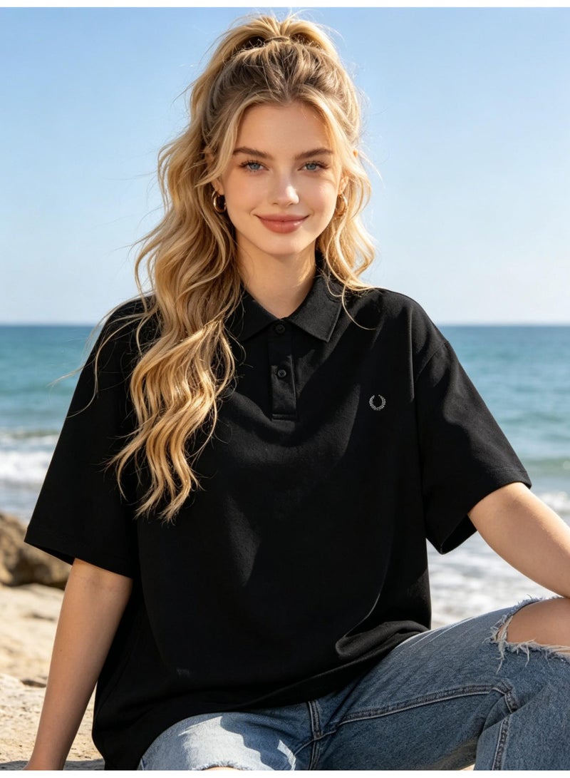 فريد بيري Fred Perry unisex laurel wreath logo Polo shirt, breathable cotton short sleeves, classic loose casual models for men and women. - Image 5