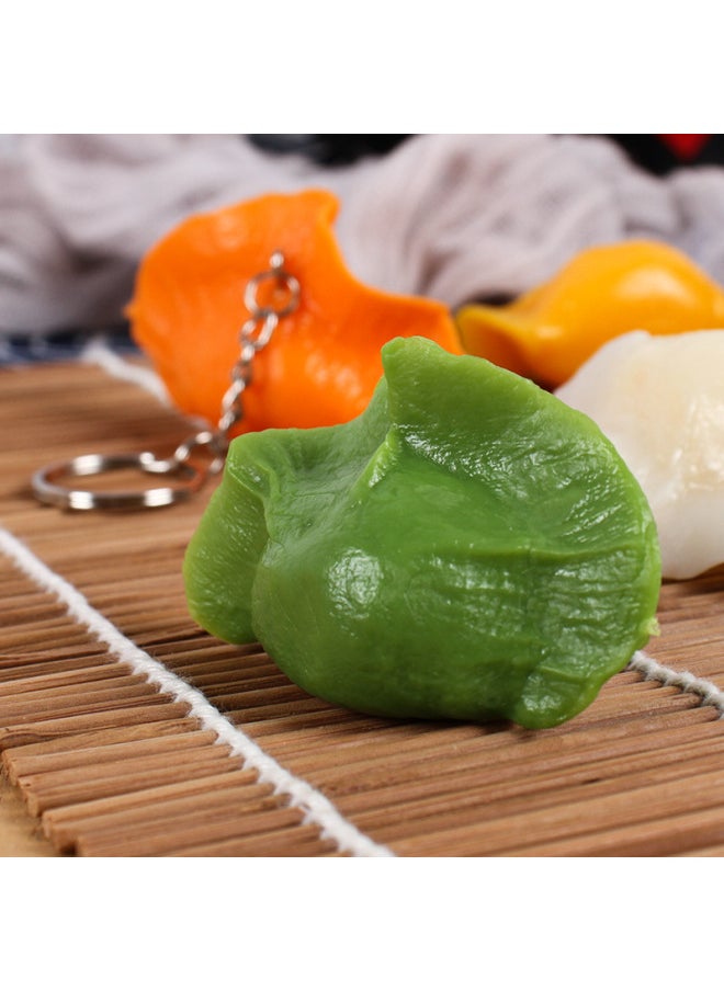PVC Simulation Dumpling Dumpling Model Quick-frozen Dumpling Simulation Food Props Creative Activity Souvenir Pendant-Color:White Dumplings-no Buckle