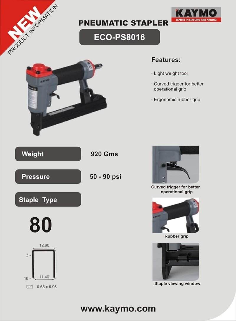 KAYMO ECO-PS8016 Pneumatic Stapler (ECO-PS8016) - Image 2