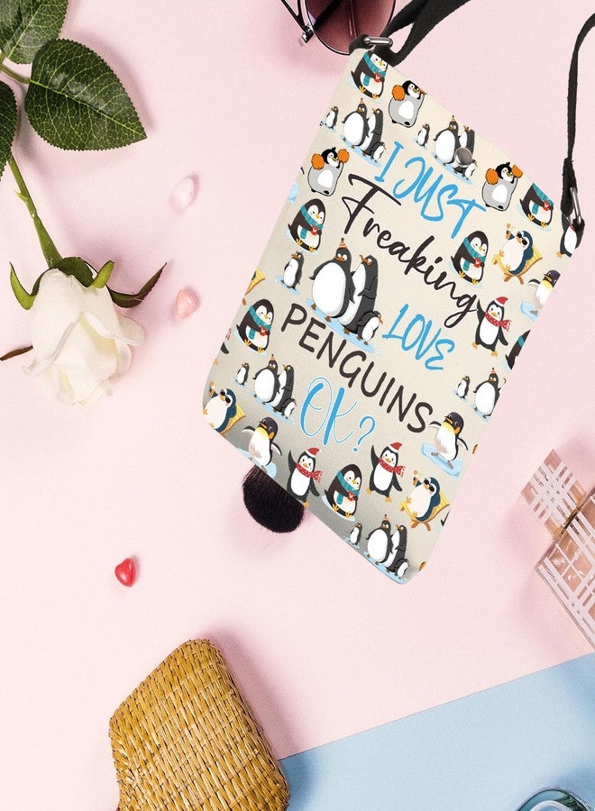 BNQL Penguin Crossbody Bag Penguin Gifts for Penguin Lovers Funny Penguin Gift I Just Freaking Love Penguins Ok Penguin Sling Bag - Image 2