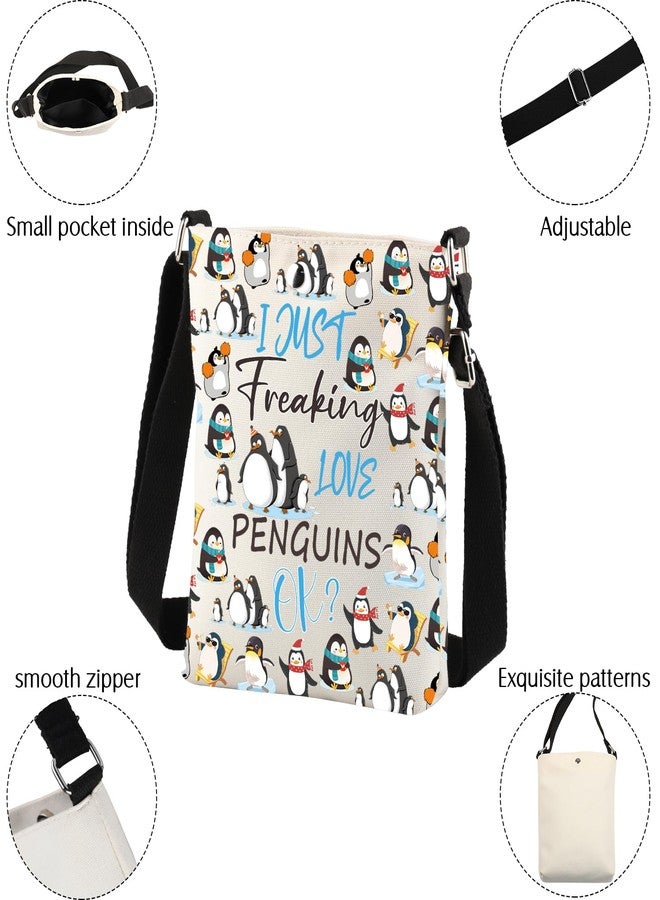 BNQL Penguin Crossbody Bag Penguin Gifts for Penguin Lovers Funny Penguin Gift I Just Freaking Love Penguins Ok Penguin Sling Bag - Image 5
