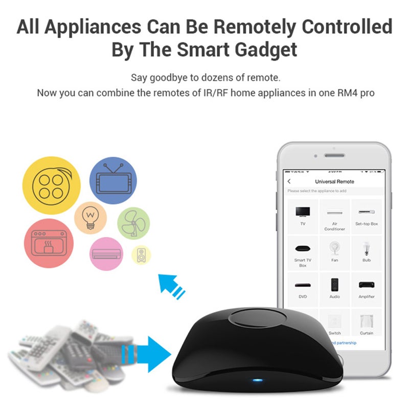 Broadlink RM4 Pro IR RF Remote Controller Universal Smart Home Hub with APP/Voice Control for TV Air Conditioner DVD Compatible with Google Assistant IFTTT - Image 4