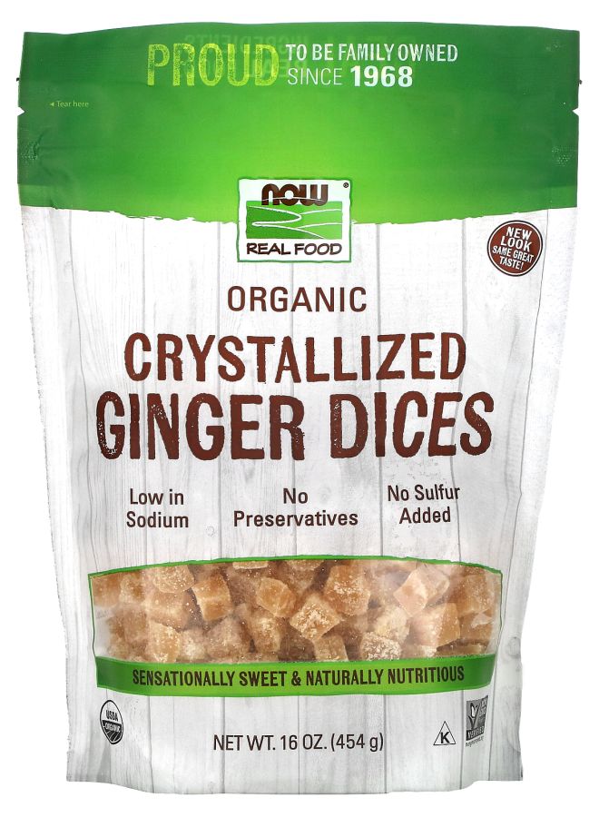 now Real Food Organic Crystallized Ginger Dices 16 oz (454 g)