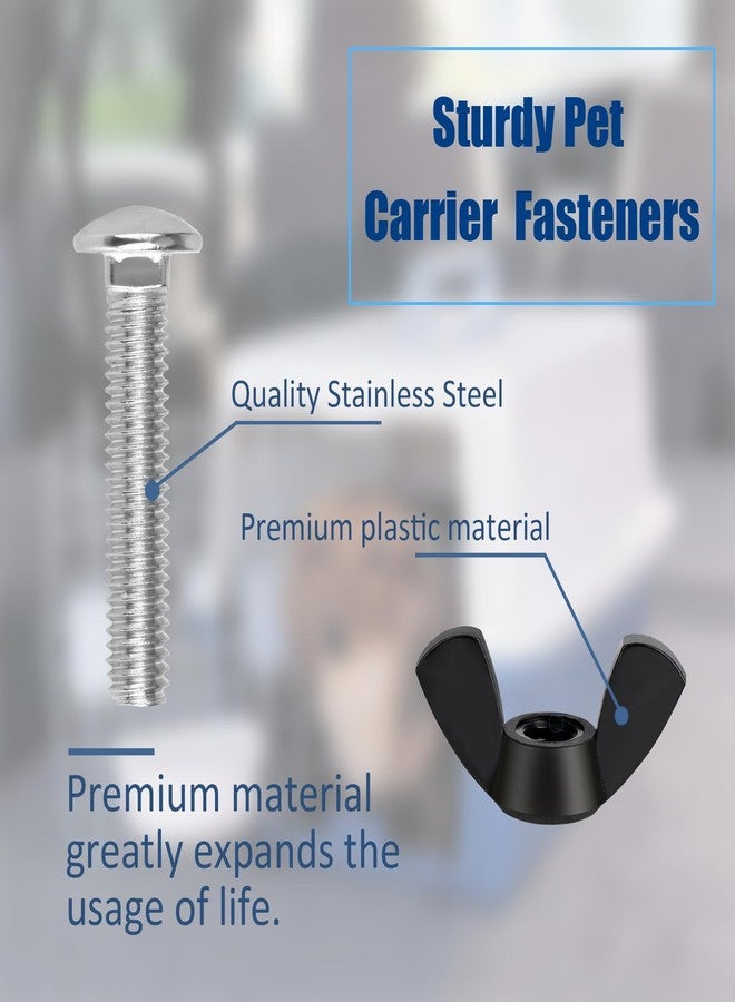 AccEncyc Pet Carrier Fasteners Kennel Replacement M6 Bolts and Butterfly Nuts for Plastic Cat Crate and Dog Crate Dog Kennel Accessories Cat Cage Carrier Parts (24 Set) - Image 3