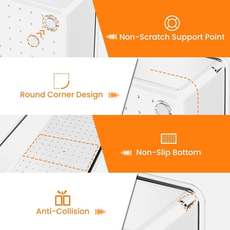 Kuber Industries 6 Pcs Set Multi-Purpose Transparent Drawer Organizers | Plastic Trays for Storage Kitchen & Aesthetic Dressing Table Organisers for Cosmetics, Makeup & Stationery | Transparent - Image 2