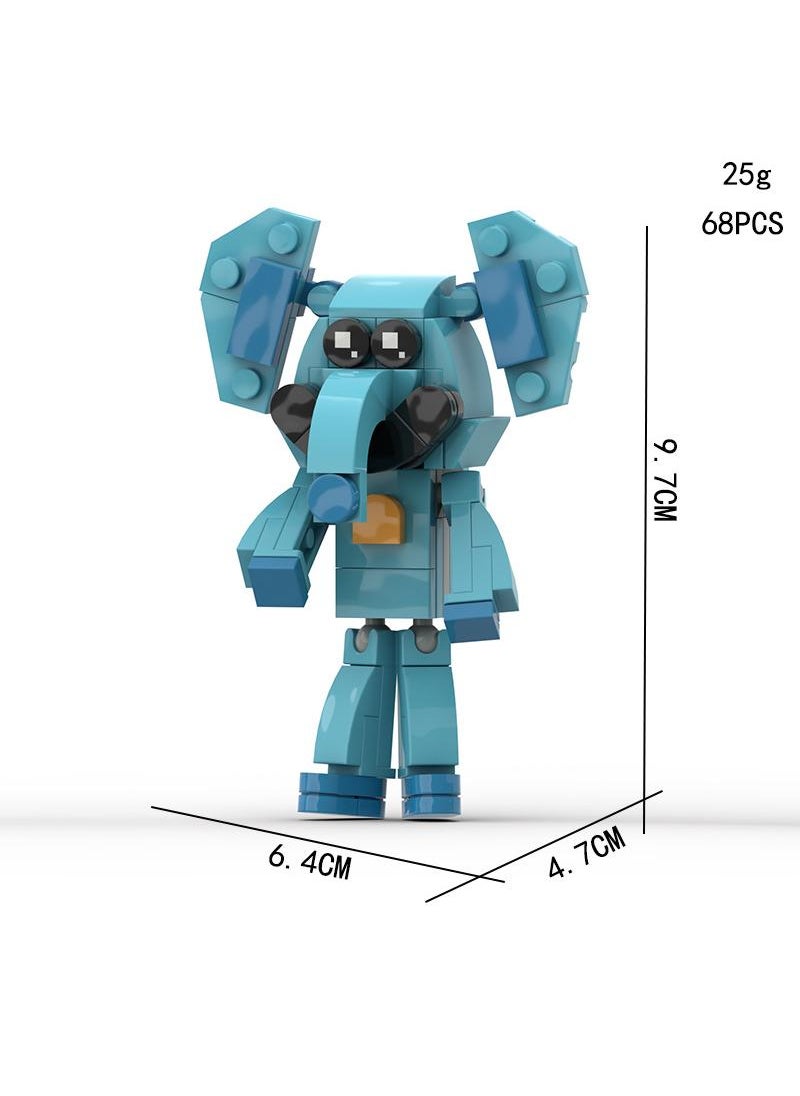 Y&D - Horror Smile Animal Model Educational Children's Toy Doll Ornaments Small Particle Assembled Building Blocks Handmade-Blue - Image 1