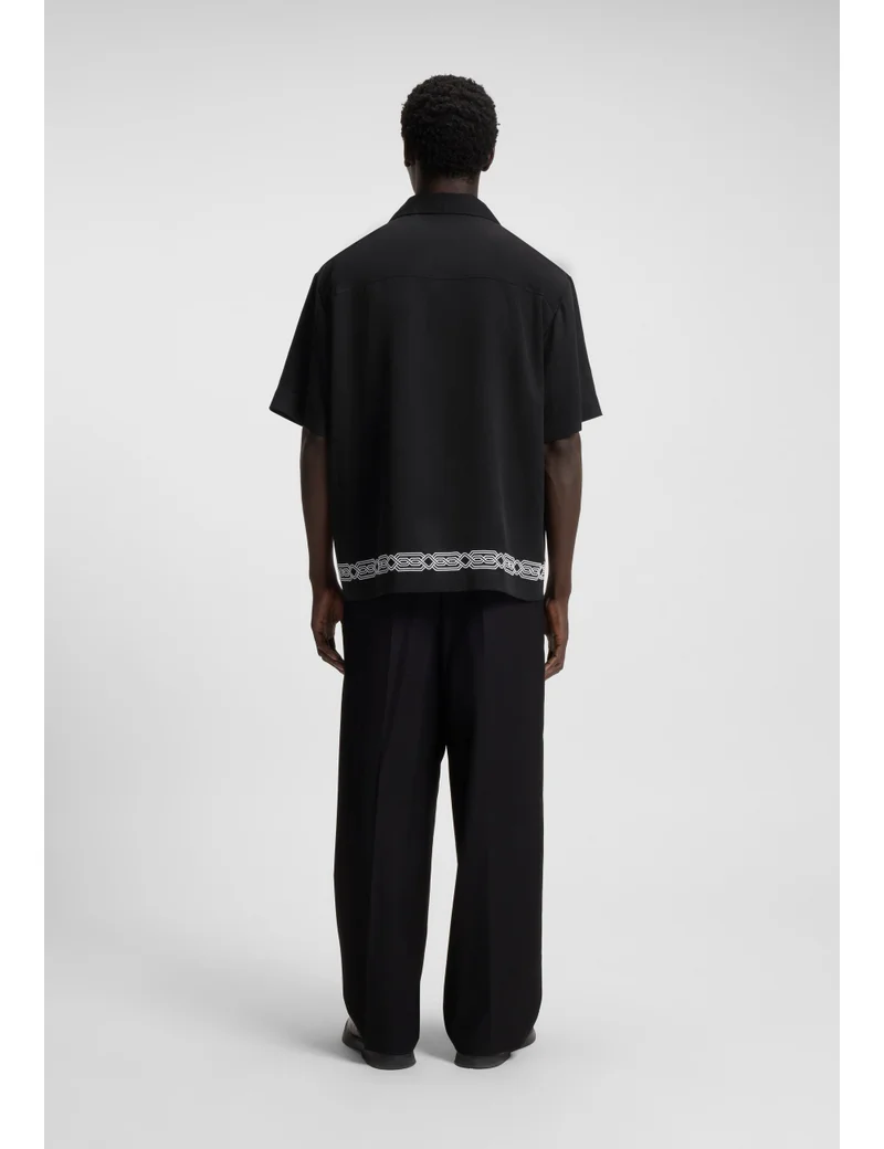HUGO Oversized-fit shirt with embroidered pattern