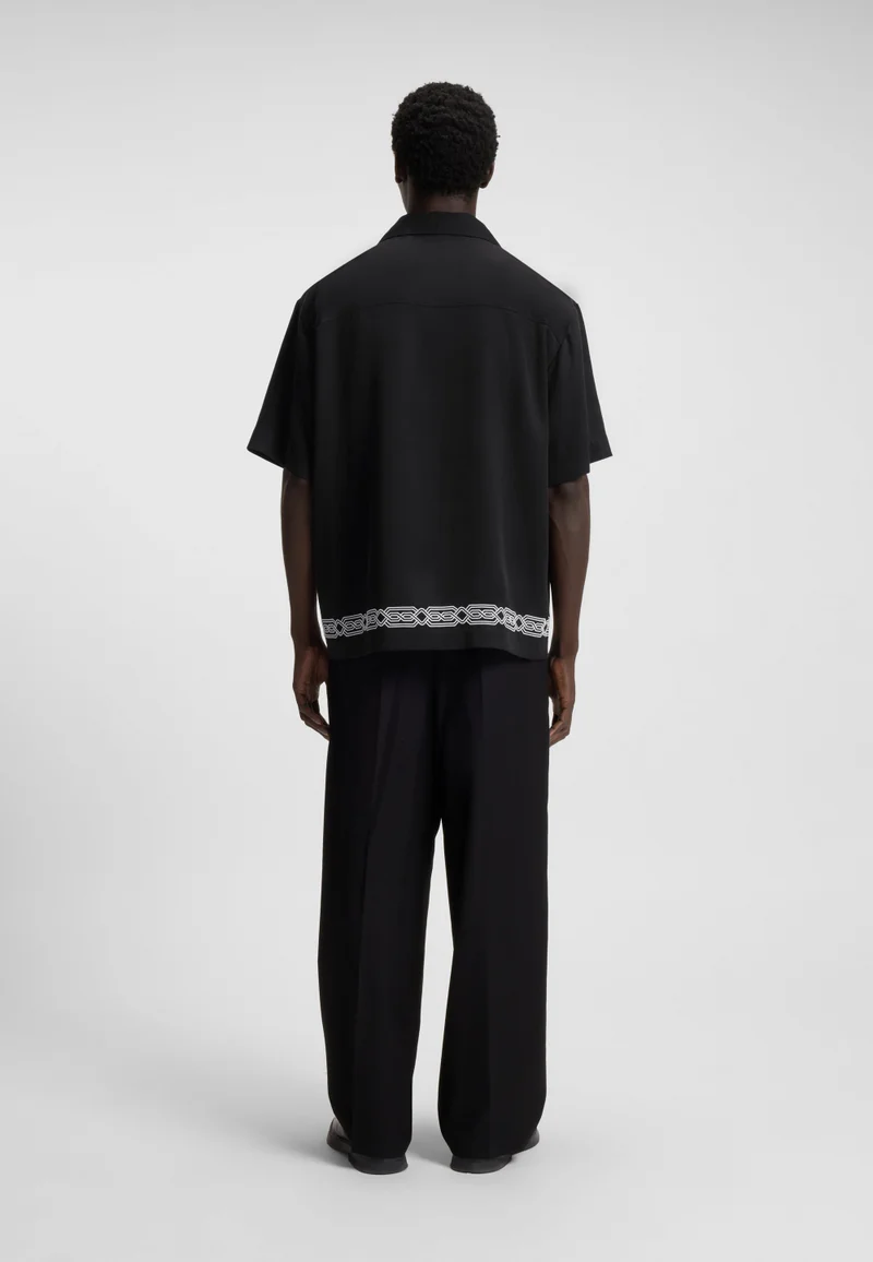 HUGO Oversized-fit shirt with embroidered pattern