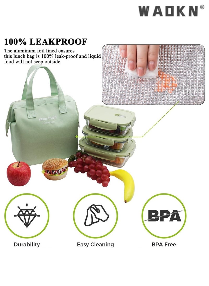 WAOKN Multifunctional Lightweight Simple Lunch Bag Bento Bag Thick Insulated Refrigerated Lunch Handbag Lunch Box Handbag Suitable For Students Women Men Picnic Work Outdoor - Image 4