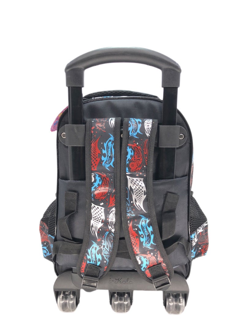i-kola - Black 3D EVA School Trolley Character-themed Backpack for Boys with Lunch Bag and Pencil Case - Convenient, Stylish, and Organized - Image 1