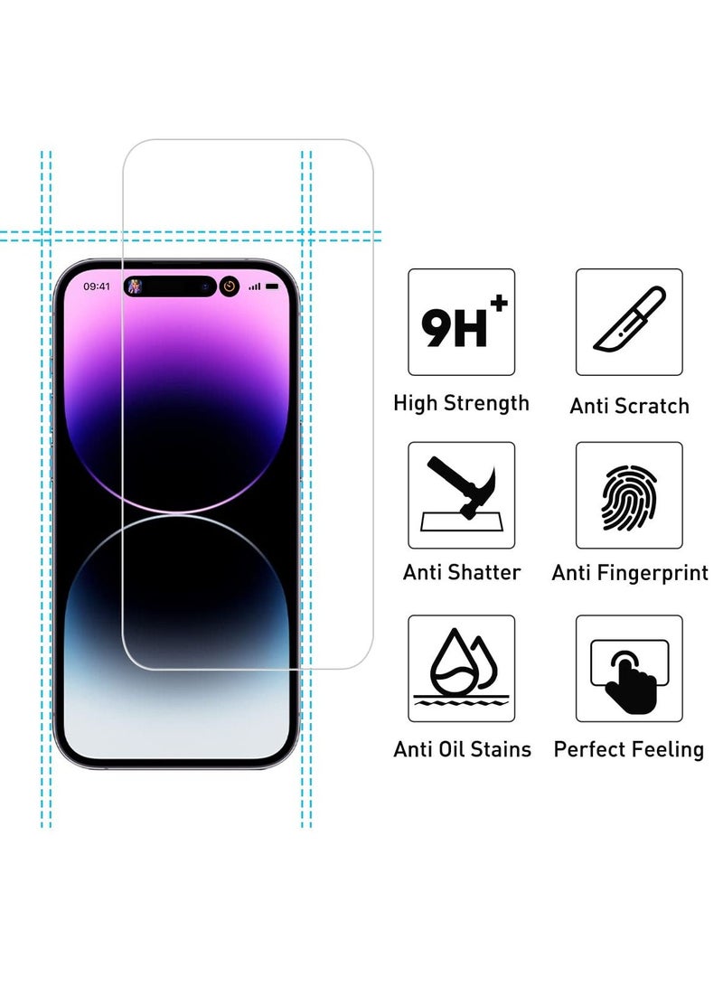BORTONY Screen Protector Compatible with 14 Pro Max 6.7" Tempered Glass 9H Hardness [HD Clear] [Anti-Scratch] [Bubble Free] For Apple iPhone 14 Pro Max - Image 4