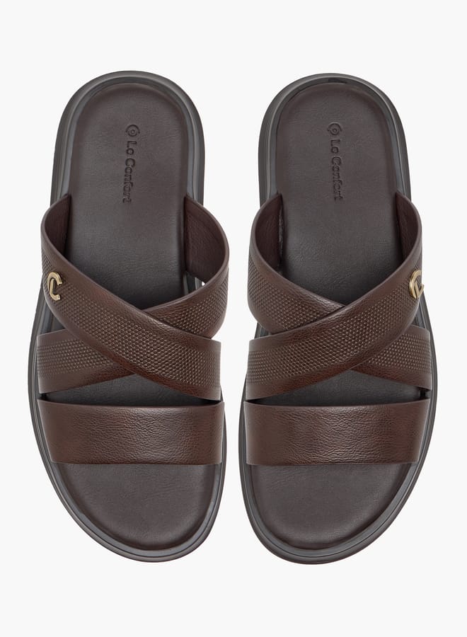 Le Confort Men Textured Cross Strap Slip-On Sandals  - Image 1