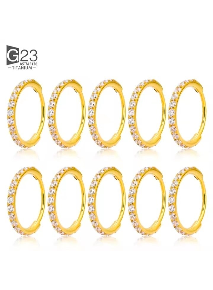 Titanium Gold Plated Nose Ring Hoop 8 mm - Image 1