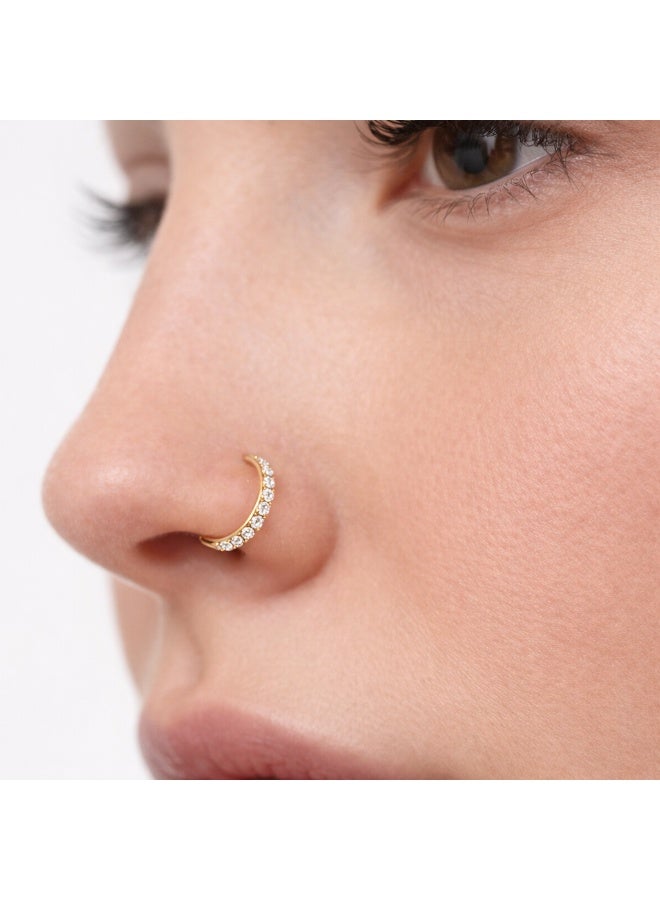 Titanium Gold Plated Nose Ring Hoop 8 mm - Image 2