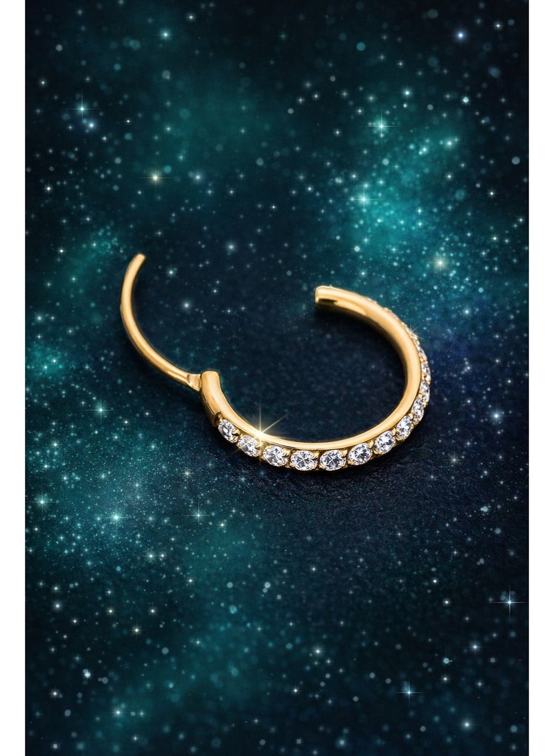 Titanium Gold Plated Nose Ring Hoop 8 mm - Image 3