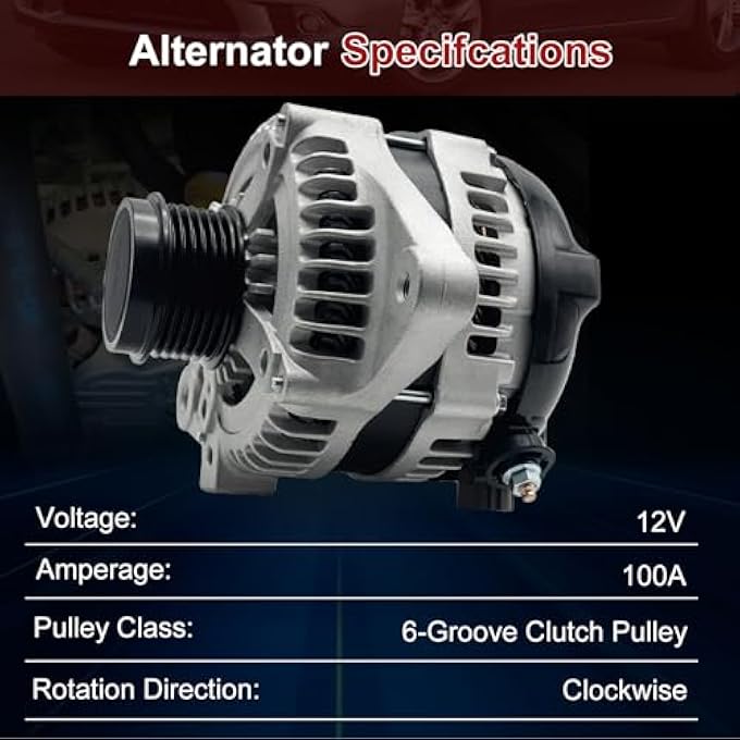 Hsbhlsnx 11385N Alternator Compatible with Toyota Corolla 1.8L L4 2009-2011 Matrix 1.8L L4 2009-2010 Compatible with Pontiac Vibe 1.8L L4 2009-2010 Compatible with Scion xD 1.8L L4 2008-2014 11385 11577 - Image 5