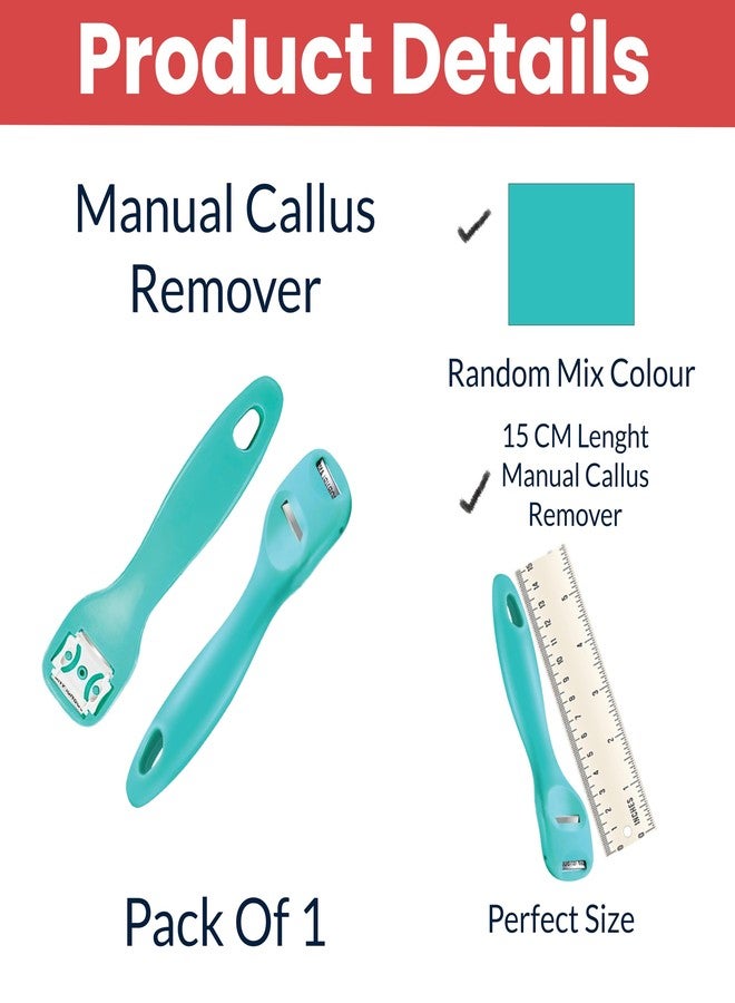 TEMPERIA (1pc) Callus Remover for Feet - Shaver Razor - Foot Scrubber for Dead Skin - Pedicure Kit for Women - Feet File Scrub Tools, Heel Scraper Filer & Leg Cleaner Brush - (Multicolour) (HF726) - Image 2