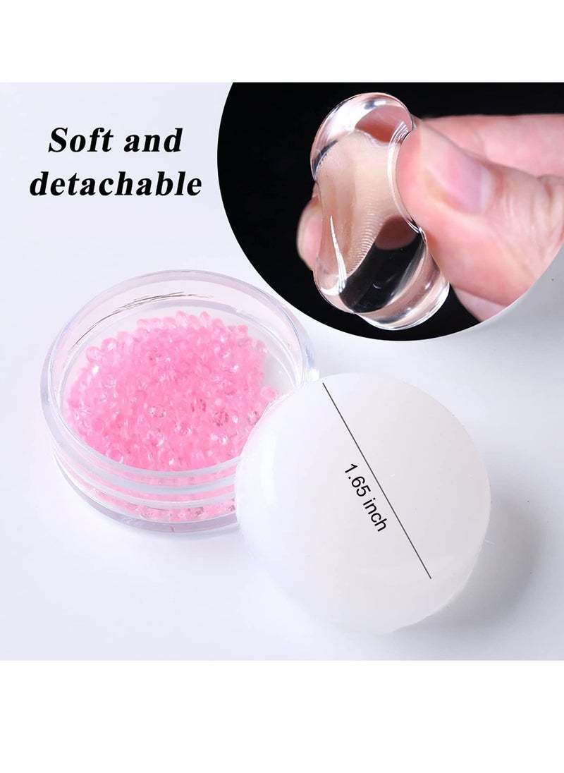 Excefore French Nail Stamper Silicone Art Pink Tip Stamp Jelly Head Manicure Tools 100-Time Using Soft Kit DIY  - Image 3
