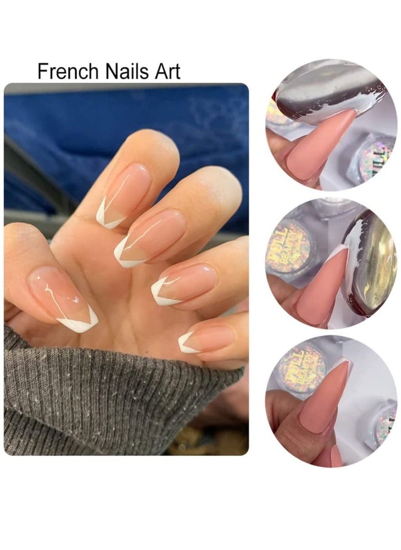 Excefore French Nail Stamper Silicone Art Pink Tip Stamp Jelly Head Manicure Tools 100-Time Using Soft Kit DIY  - Image 2
