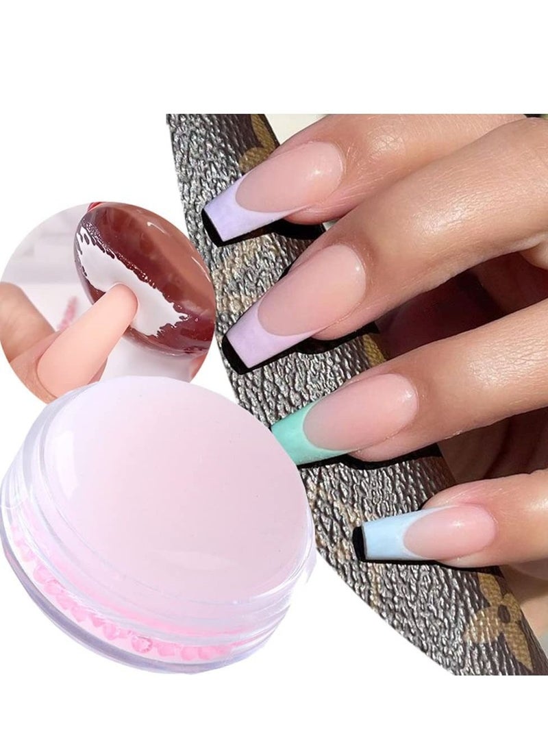 Excefore French Nail Stamper Silicone Art Pink Tip Stamp Jelly Head Manicure Tools 100-Time Using Soft Kit DIY  - Image 5