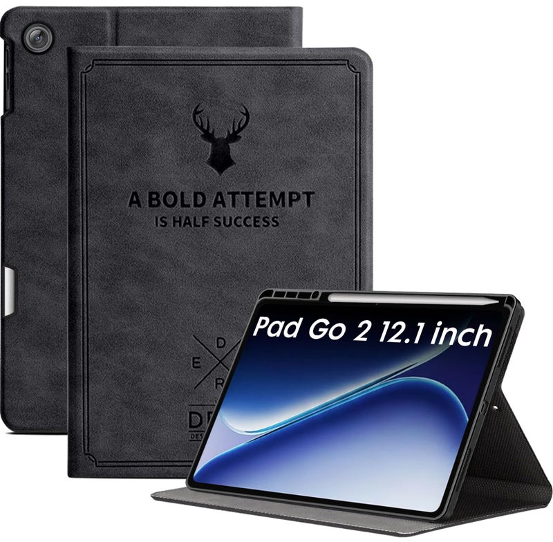 Robustrion Cover for OnePlus Pad Go 2 12.1 inch Cover Case with Pencil Holder, Flip Cover Case for OnePlus Pad Go 2 Tablet Cover [Auto Sleep Wake Support] - Black - Image 1