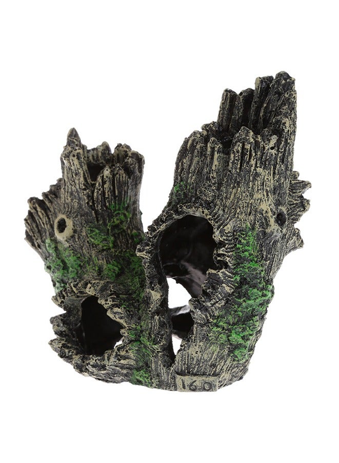 Aquarium Resin Hollow Tree Trunk Fish Decor with Moss Artificial Driftwood Ornament  Fish House Cave - Image 2