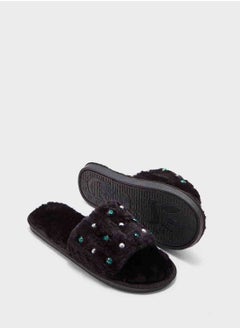 Ginger Pearl Diamante Bedroom Slippers  - Image 3