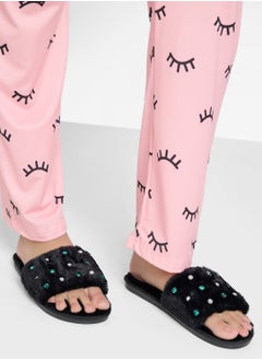 Ginger Pearl Diamante Bedroom Slippers  - Image 5