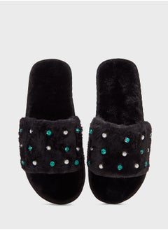 Ginger Pearl Diamante Bedroom Slippers  - Image 4