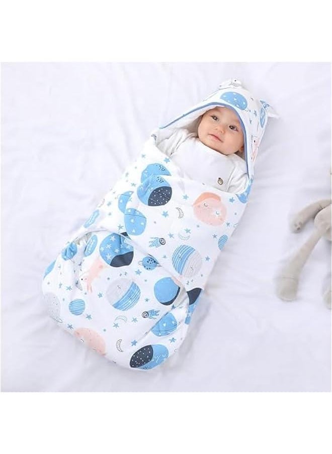 MIXDE Baby Hooded Swaddle Soft Baby Swaddle Wrap Winter Sleeping Bag for Newborn Cotton Baby Wrap Blanket Newborn Swaddle Sleeping Bag Pure Cotton Spring Autumn Winter for Boys and Girls  - Image 2