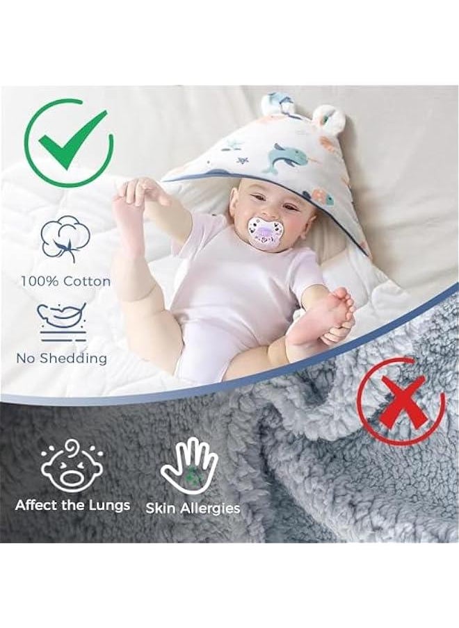 MIXDE Baby Hooded Swaddle Soft Baby Swaddle Wrap Winter Sleeping Bag for Newborn Cotton Baby Wrap Blanket Newborn Swaddle Sleeping Bag Pure Cotton Spring Autumn Winter for Boys and Girls  - Image 4