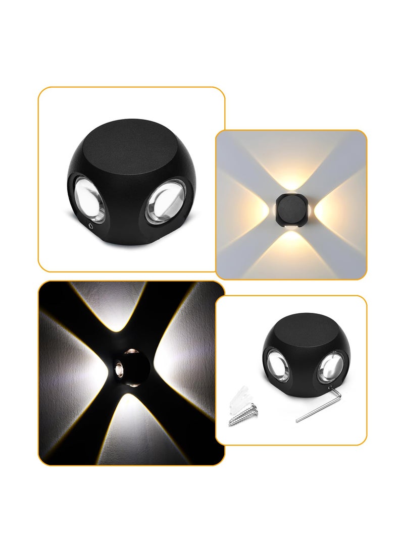 Glowing Night Glowing Night 12 Watts 4 Ray Up Down LED Aluminium Waterproof Wall Light Lamp Suitable for Wall Decor in Bedrooms Living Rooms and Halls  - Image 5