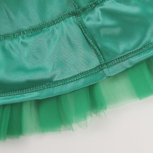 Noomelfish Little Girls Layered Tutu Skirt Ruffle Tiered Tulle Party Dance Skirts, Green, Size 5-6 Years - Image 4