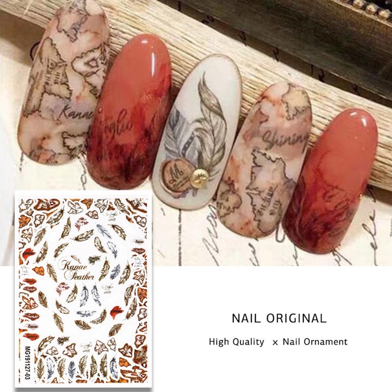 Transfer Watermark Nail Stickers Nail Art Self-Adhesive Stickers Decals for Women Girls Kids Manicure DIY or Nail Salon - Image 3