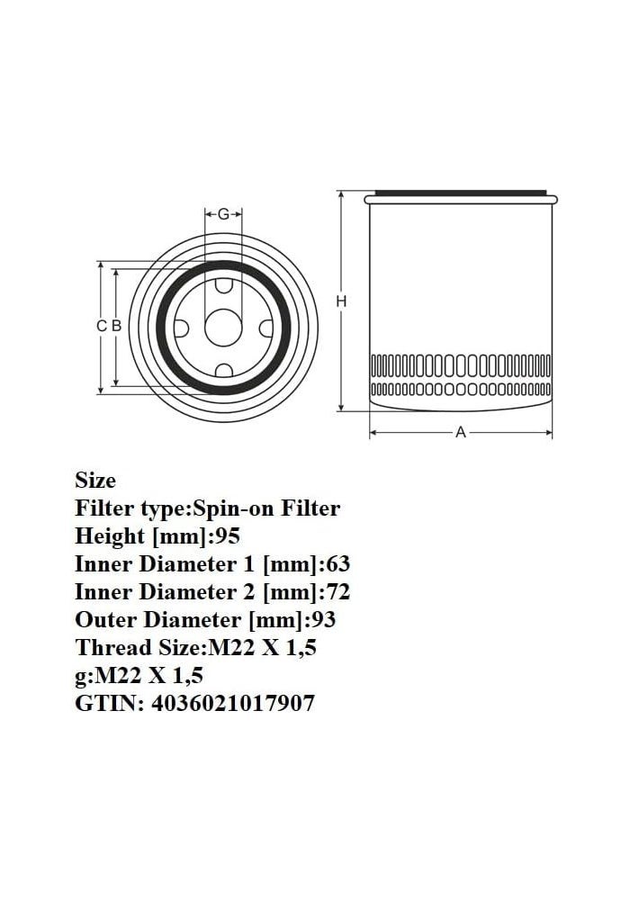 HTE H.T.E SCT Mannol SM179 Oil Filter - Image 3