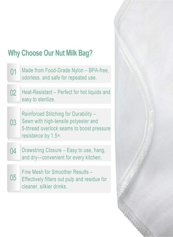 TER Nut Milk Bag - Big 12"X12" - Reusable Almond/Nut/Oat Milk Bag & All Purpose Strainer - Fine Mesh Nylon Cheesecloth, Juice/Yogurt//Cold Brew Tea Coffee Filter - Image 3