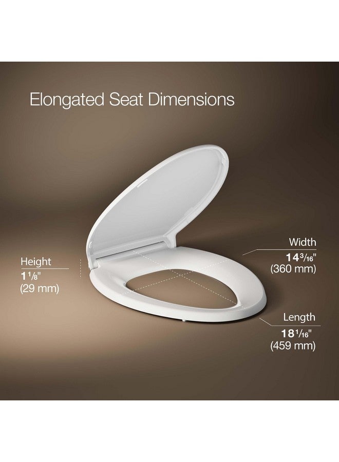 KOHLER 4733-RL-0 Glenbury ReadyLatch Quiet Close Elongated Toilet Seat, Soft Close Toilet Seat, Toilet Seats for Elongated Toilets, White - Image 2