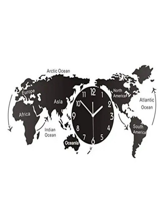 DETREND 1PC Unique Acrylic Wall Clock Creative World Map Wall Hanging Clock For Office Home Living Room Wall Art Black - Image 3