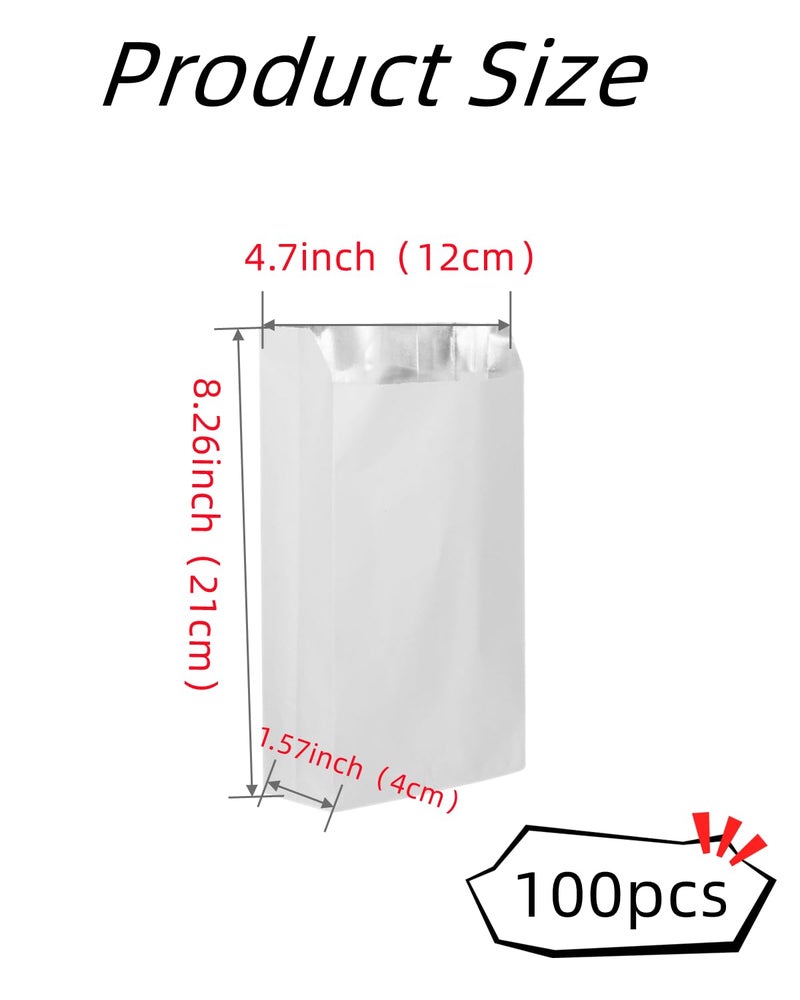Molutjin 100 Pack Foil Sandwich Wrap, 8.26"x4.7" Insulated Hot Dog Bag, Grease Resistance Paper Foil Hamburgers Bags for Breakfast Lunch, Fast Food, Food Truck, Serving, BBQ - Image 2