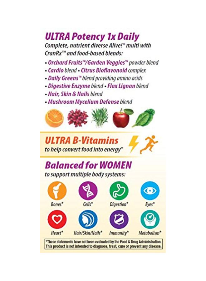 Nature's Way Alive! Once Daily Multi-Vitamin Supplement - 60 Tablets - Image 4